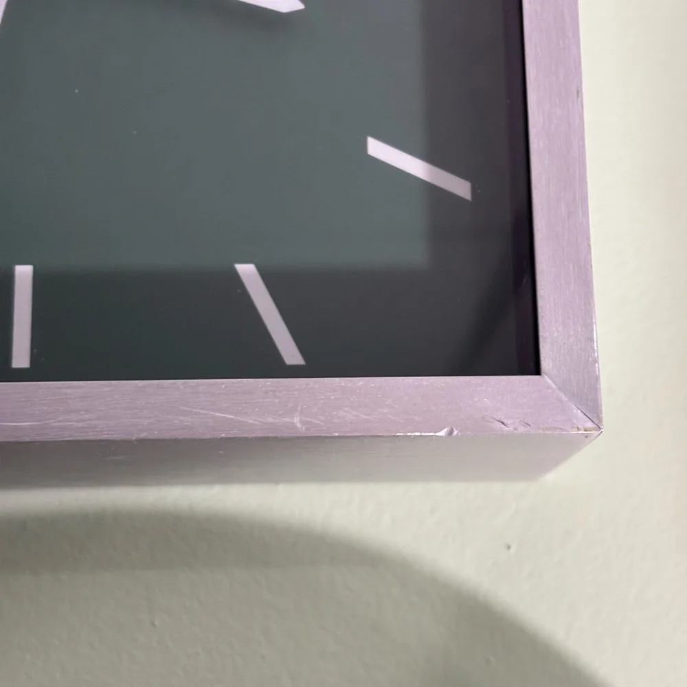 Modern Green Wall Clock with Silver Frame‎